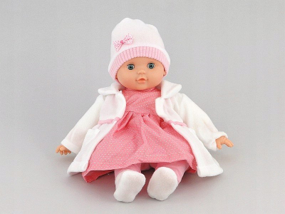 Kukull bebe Adar, 40cm, me zë që flet edhe këndon, rozë e bardhë