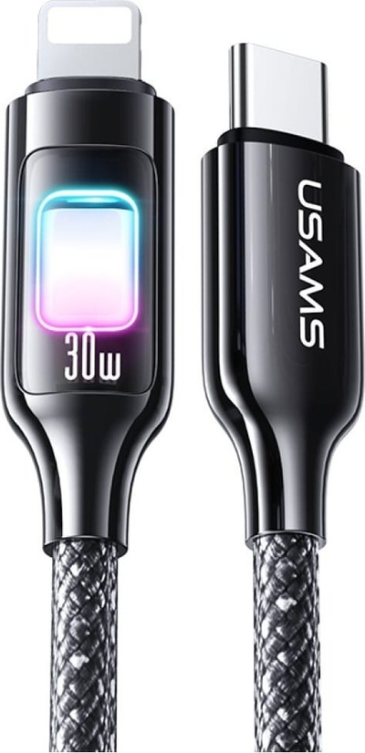 Kабел USB Usams TC Series SJ749, USB C во Lightning, 1.2m, 30W, сива