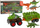 Lodër rimorkio me dinosaurë, makinë me rimorkio, 4 figura dinosaurësh, me shumë ngjyra