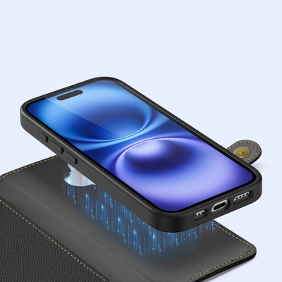 Këllëf telefoni DUX DUCIS Lawa Series për iPhone 16, 2 në 1, MagSafe, i zi