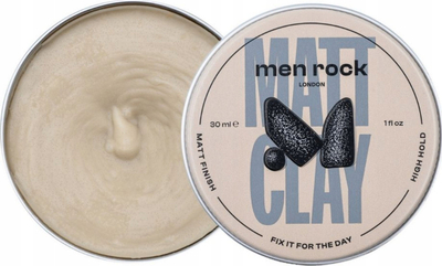 Argjilë flokësh Men Rock Matt Clay, fiksim i fortë, efekt mat, 30ml