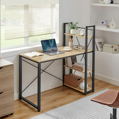 Tavolinë kompjuteri Womax Computer Desk Shelf, me 4 rafte, këmbë të rregullueshme, oak sonoma