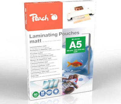 Fletë laminimi Peach S-PP580-30, A5, mat, transparente, 100 copë