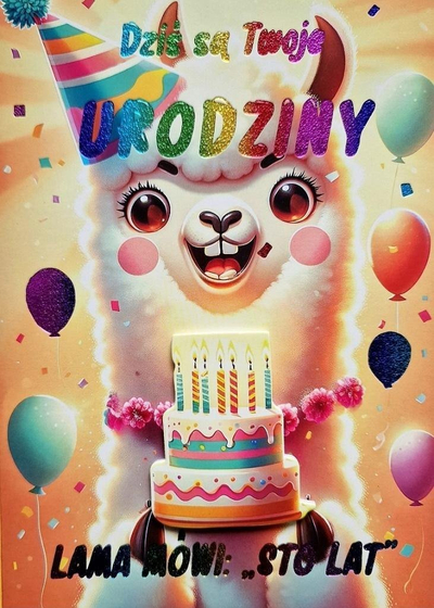 Kartolinë urimi Yeku Lama 3K Birthday Pass, me letër shoqëruese, shumëngjyrëshe