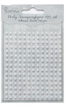 Perla vetëngjitëse Craft with Glamour, 3 mm, 195 copë, të bardha