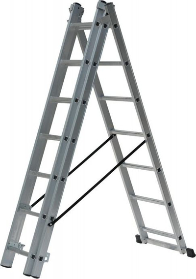 Shkallë alumini Awtools AW 3x14, 150 kg, 115 cm, gri