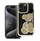 Kapak telefoni OEM TEDDY BEAR për iPhone 17 Pro, PU TPU, me ariush, ngjyrë e artë