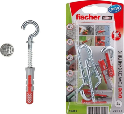 Dübel universal Fischer DUOPOWER 10x50mm me grep të rrumbullakët, set 2 copë