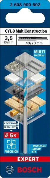 Spiralë stërvitje Bosch Expert CYL-9 Multi Construction 3.5mm, gjatësi 70mm
