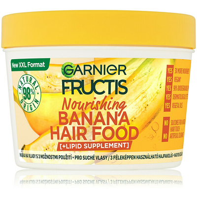 Maskë ushqyese për flokë të thatë Garnier Banana, 400 ml