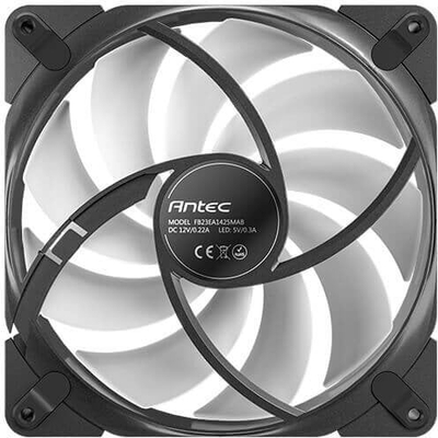 Вентилатор за куќиште Antec Tranquil 140 ARGB, 140mm, PWM ARGB, црн
