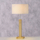 Ламба за маса Boltze Benito, 57 cm, база од бамбус, бело-беж