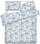 Set mbulesash Domoletti Tropical Eden Sateen, 200x220 cm, motiv tropikal, blu e hapur