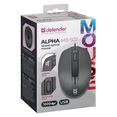 Mouse Defender Alpha MB-507, me kabllo, 1000DPI, i zi