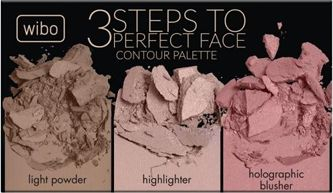 Paletë konturimi fytyre Wibo 3 Steps to Perfect Light, 10g