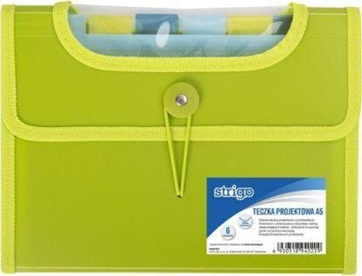 Dosje me ndarës STRIGO A5 V-file, plastike, e gjelbër