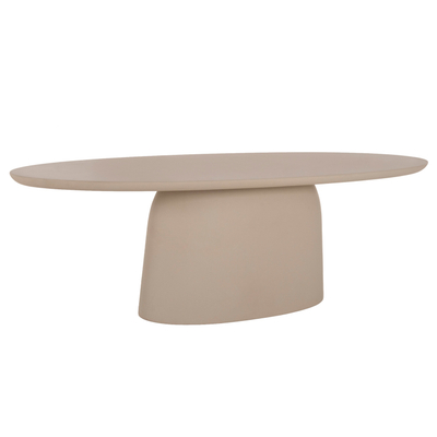 Tavolinë dhome dite Breccan HM6594.02, ovale, fiber cement 130x70x40 cm, bezhë