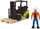 Lodër forklift Dickie Toys Clark, set me paletë dhe figurë, jeshile me të zezë