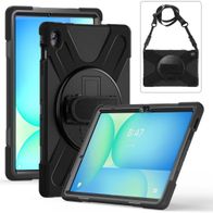 Kopertinë tablet eStuff eSTUFF Defender Austin, për Galaxy Tab S10 FE+, me rrip dhe mbajtës, e zezë
