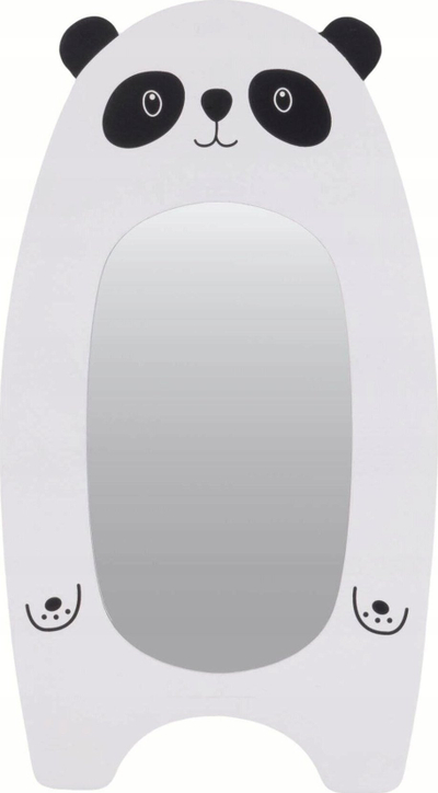 Pasqyrë muri për kalamaj Home Styling Collection, me panda, 22.5 x 40 cm, e bardhë