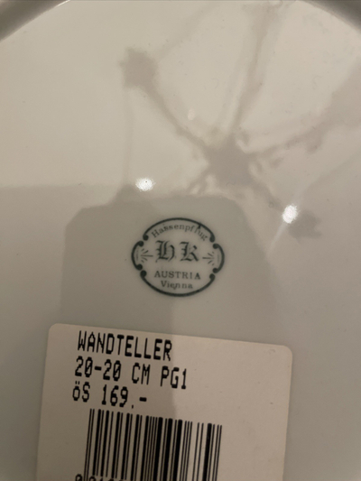 Pjatë dekorative Hassenpflug Vienna, porcelan, 20 cm, e bardhë me buzë me ar