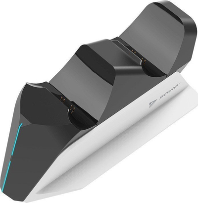 Stacion karikimi Savio SAVIO, për pultet e PS5 DualSense, 2 porta, LED, i bardhë