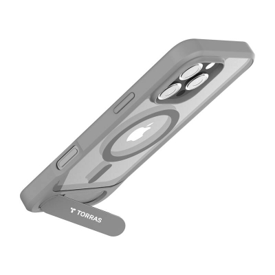 Etui telefoni Torras Pstand Series për iPhone 16 Pro Max, MagSafe, me stand, gri