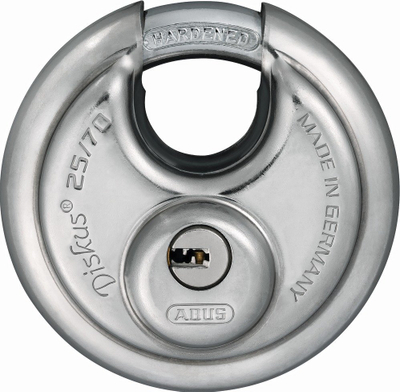 Катинар диск ABUS Diskus 25 SL 8, цврст метал, 5 клучеви, сребрен