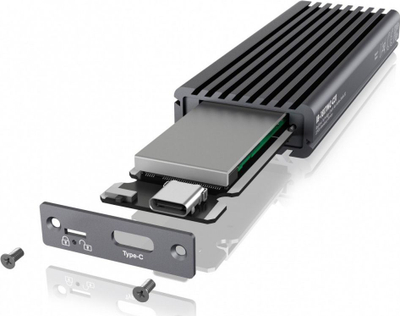 Kuti e jashtme SSD Icy Box IB-1817MC-C31, M.2 NVMe SATA, USB-C 10Gbps, alumini i zi