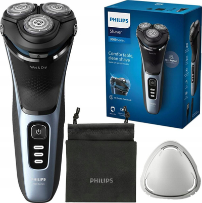 Rrojë elektrike Philips Series 3000 S3243/12, Wet &amp; Dry, pa tela, gri me të zezë
