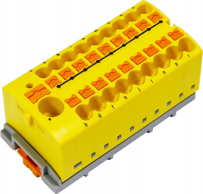 Bllok shpërndarës Phoenix Contact PTFIX 10/18X4 NS35, yellow