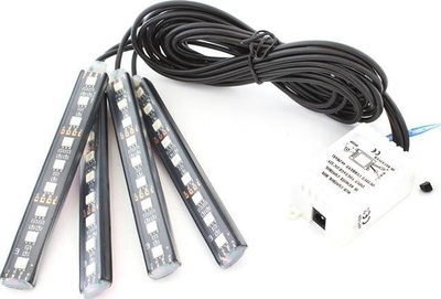Ndriçim për brendësi makine ZD65A, 36 LED RGB, me telekomandë, i zi