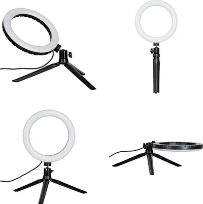 LED прстенесто светло Quadralite Ring Light 8\", RGB, USB, црна