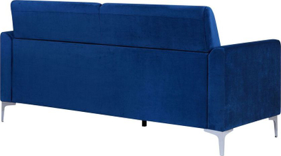 Divan 3-vendësh Beliani Fenes, kadife, këmbë metal, blu navy