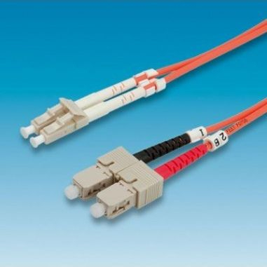 Kabllo fibër optike Value patchcord LC SC, 62.5/125, 5m, portokalli