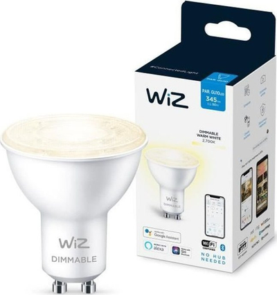Llampë e zgjuar WiZ GU10, LED 4.9W 345lm, Wi‑Fi, dritë e ngrohtë 2700K