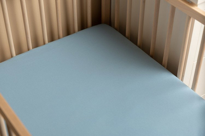 Çarçaf krevati Sensillo Bamboo Sheet, 120x60 cm, prej viskoze bambuje, blu