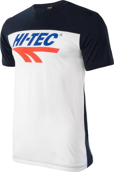 Bluzë sportive Hi-Tec Retro për burra, me mëngë të shkurtra, bardh e zi