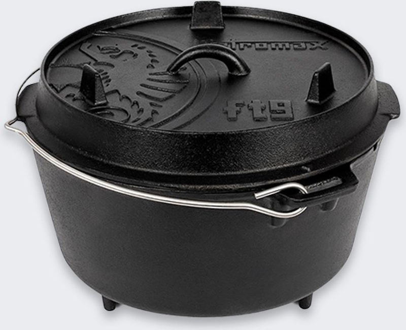 Tenxhere gize Petromax Dutch Oven, me këmbë, për gatim në natyrë, e zezë