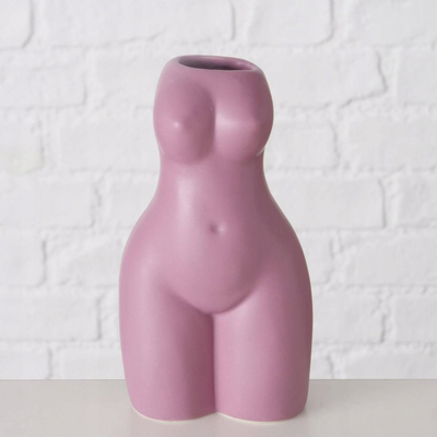 Vazo porcelani Boltze Aurice, si siluetë goca, 16 cm, rozë