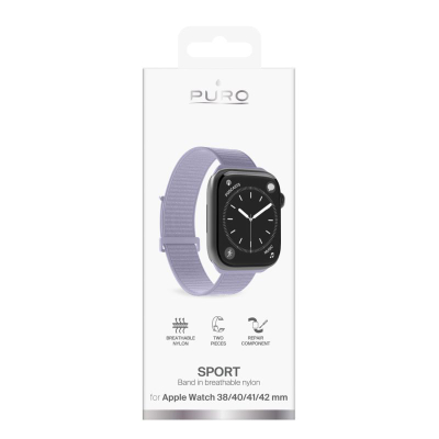 Rrip ore Apple Puro Sport, najlon i ajrosshëm, 38-42mm, lejla