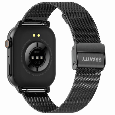 Smartwatch Gravity GT15-3, ekran 2.04", Bluetooth 5.0, i zi me rrip të kuq