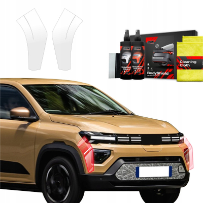 Folie mbrojtëse tamponi GrizzGlass BodyShield për Dacia Spring 2024-2025, set 2 në 1, transparente