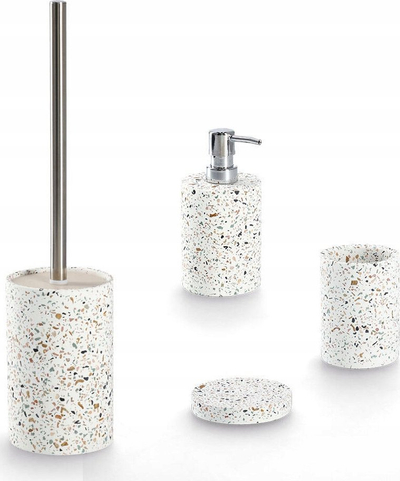 Furçë tualeti me enë çimento Terrazzo, 10.3 cm, shumëngjyrëshe