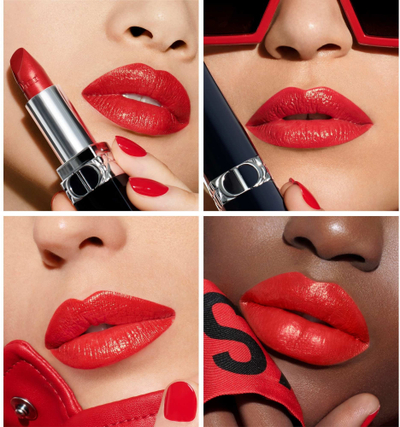 Ruzh buzësh Dior Rouge Satin 999, efekt sateni, e kuqe