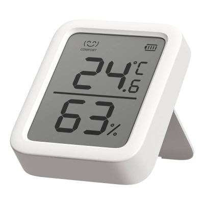 Termometër dhe higrometër i brendshëm SwitchBot Thermometer Hygrometer Plus, ekran 3", Bluetooth, i bardhë
