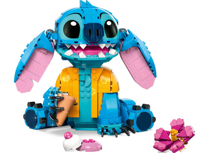 Set ndërtimi LEGO Disney 43249 Stitch, figurë e madhe, me aksesorë, blu