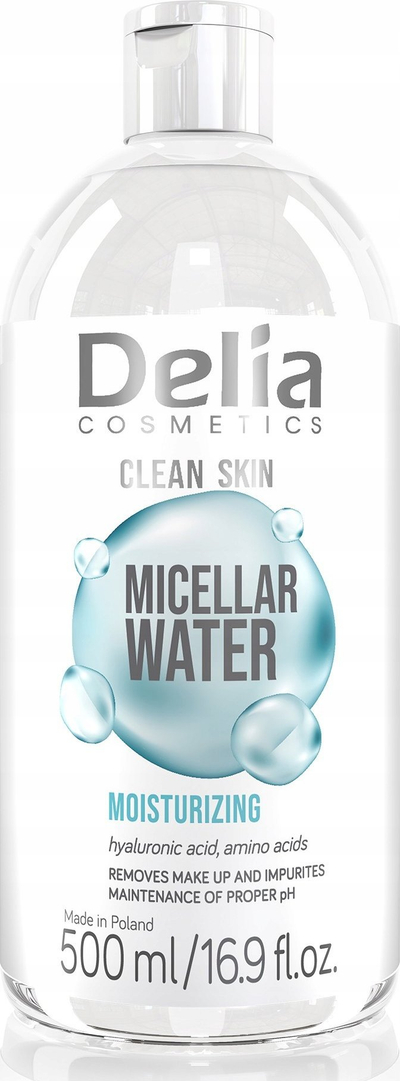 Ujë micelar Delia Cosmetics Clean Skin Hydrating Effect, 500 ml, për lagie të lëkurës
