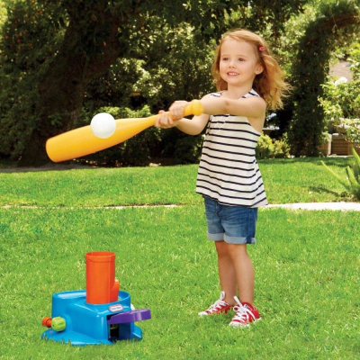 Set bejzbolli për kalamaj Little Tikes 3 in 1 Triple Splash T Ball, me 3 topa
