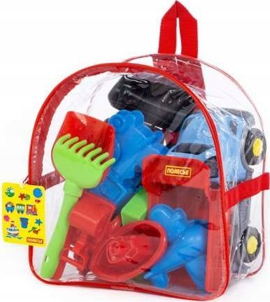 Set rëre Polesie 81414 Leon, me traktor ekskavator e kamion, me çantë shpine, shumëngjyrësh